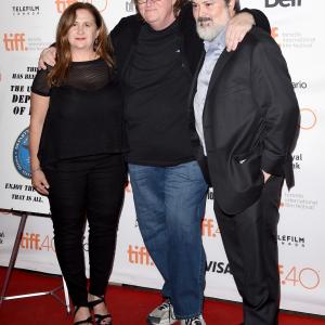 Tia Lessin Michael Moore and Carl Deal at event of Where to Invade Next 2015