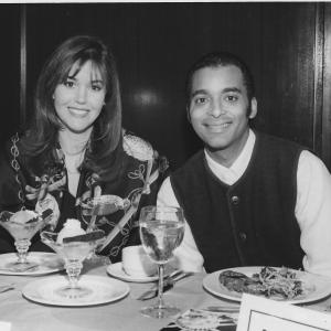 Carmen More and Jon Secada at the press junket for his debut on Broadway in 