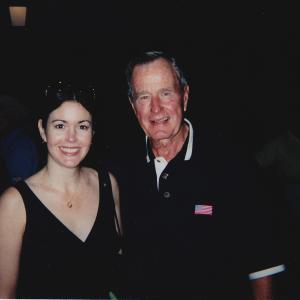 Carmen More with President George Bush at his charity event in Key Largo.
