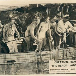 Whit Bissell, Julie Adams, Richard Carlson, Richard Denning, Bernie Gozier, Antonio Moreno and Nestor Paiva in Creature from the Black Lagoon (1954)