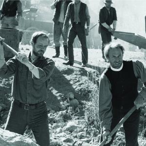Still of Clint Eastwood and Michael Moriarty in Pale Rider 1985