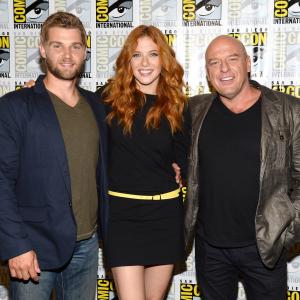 Rachelle Lefevre Dean Norris and Mike Vogel at event of Under the Dome 2013