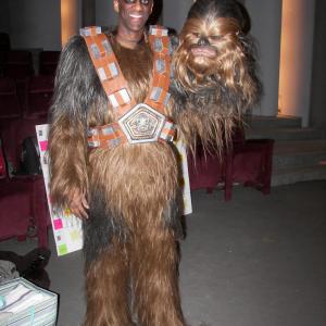 Jeff Mosley as a Wookie on Disneys Star Tours ride the Wookie planet at Disneyland