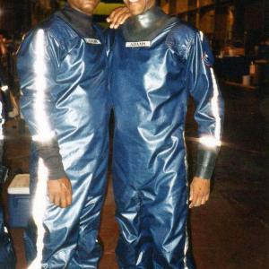 Samuel L. Jackson and Jeff Mosley (stunt double) on 