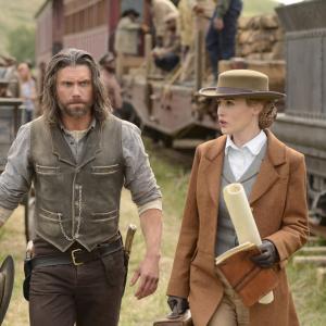 Still of Anson Mount and Dominique McElligott in Hell on Wheels 2011