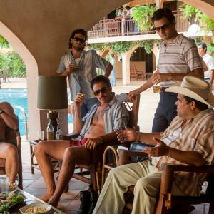Still of Luis Guzmn Wagner Moura and Juan Pablo Raba in Narcos 2015