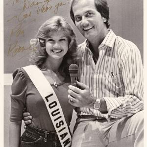 Nancy Mulford as Miss Louisiana Teenager with Pat Boone at the televised nationals 1981