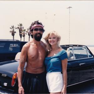 Nancy Mulford and Tommy Chong on the set of Get Out Of My Room