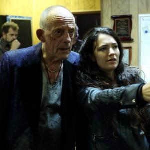 Christopher Lloyd and Director April Mullen on the set of 88