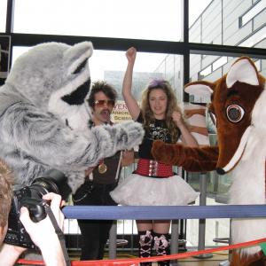 The Never seen before Mascot Toss between Fuse and Rex whose paw tosses were among the favorite of the thousands on the Canadian Cult Tour.