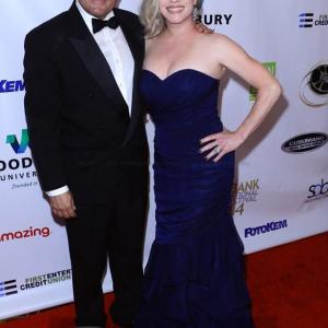 Jeff Rector and Kelly Mullis at Bombshell Premiere at Burbank International Film Festival Sept 3 2014 Kelly starred as Marilyn Monroe