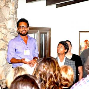 Alex speaking at the FYI Films fundraiser