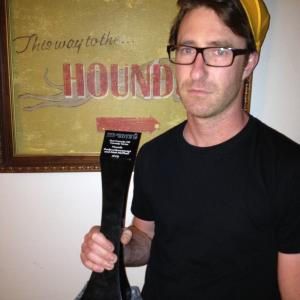 Pictured with the Best comedy award for Hounds after the 2012 New Zealand television awards