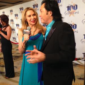 Red Carpet Jacqueline Murphy interviewing w CoHost Jaime Munroy for Hollywood Desperado TV  Night of 100 Stars on Oscar night 2014