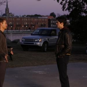 Still of James Lafferty and Chad Michael Murray in One Tree Hill (2003)