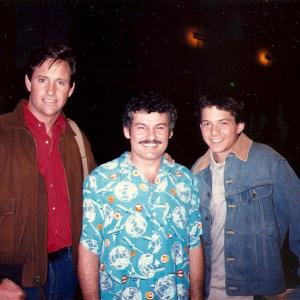 Mike Muscat with Robert Hays and Christopher Daniel Barnes on the set of Starman.