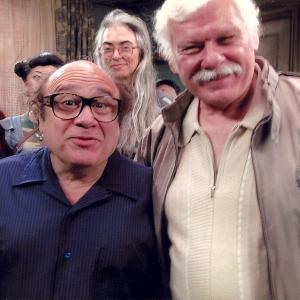 Mike Muscat with Danny DeVito on the set of Its Always Sunny In Philadelphia