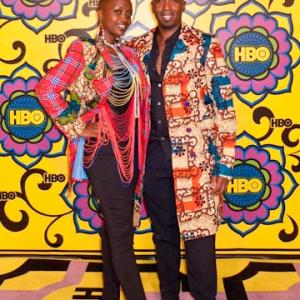 Wamuhu and Ntare Guma Mbaho Mwine arrive at HBOs Emmy Party September 23 2012
