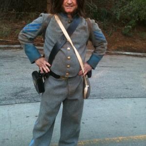 On the set of Desperate Housewives playing the role of a Civil War reenacter