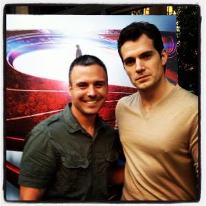 Tom Nagel and Henry Cavill at screening of Man of Steel