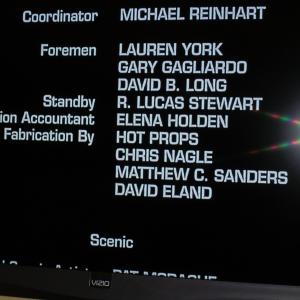 Photo of MY on screen credit from the movie 