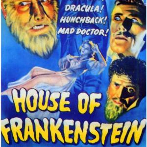 Boris Karloff John Carradine Lon Chaney Jr and J Carrol Naish in House of Frankenstein 1944