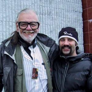 with George Romero on Land of the Dead set