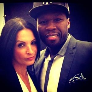 Kathrine Narducci Curtis 50 Cent Jackson  On the set Of power