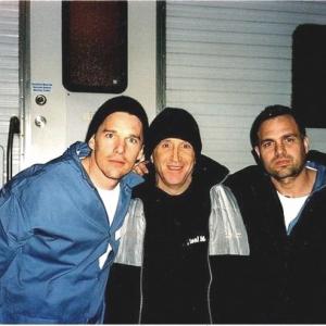Ethan Hawke Danny Naten and Mark Ruffalo on the set of What Doesnt Kill You
