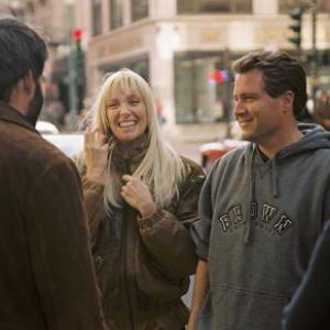 Jeff Nathanson right works out a scene with Matthew Broderick left and Toni Collette center