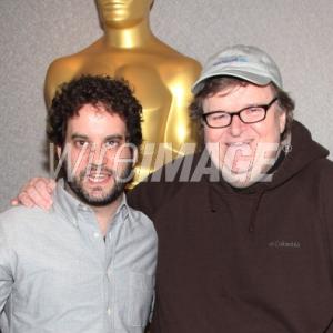 NEW YORK NY  FEBRUARY 18 Actor Michael Nathanson and documentary filmmaker Michael Moore attend the Academy AwardNominated Documentary Short Subjects screening at the Academy Theater at Lighthouse International on February 18 2012 in New York City