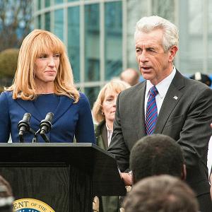 Still of Toni Collette and James Naughton in Hostages 2013