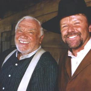 Steve Nave and Ernest Borgnine on the set ofThe Long Ride Home