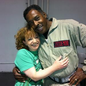 Robin Shelby with Ernie Hudson at the Anaheim Comic Con
