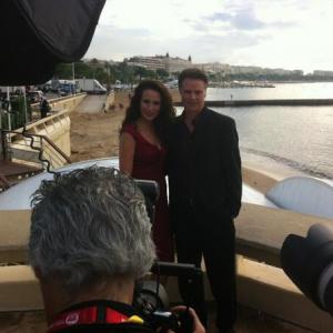 Dylan Neal and Andie MacDowell at 2013 MIPCOM photo call in Cannes