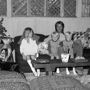 Rick Nelson at home with wife Kris, twins Gunner and Matthew and daughter Tracey, c. 1970