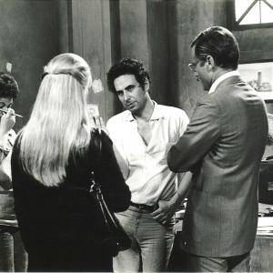 Corruzione al palazzo di giustizia, on the set, 1974. (In the center: Marcello Aliprandi. On the right: Franco Nero)