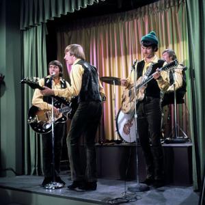 The Monkees Davy Jones Mickey Dolenz Peter Tork Michael Nesmith on the set 1966
