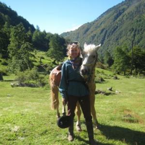Writer Sophie Neville in Chile having ridden across the Andes. http://www.huechahue.com/