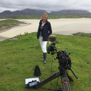 Sophie Neville presenting a documentary on the Isle of Lewis