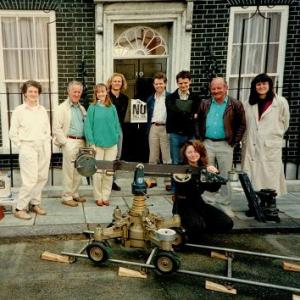 On the back lot at BBC Elstree Studios where they had a mockup of No 10 Downing Street in about 1990