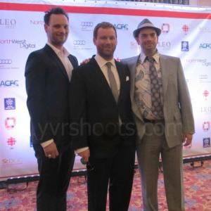 Nominees Ben Cotton, Patrick Gilmore and Peter New at the 2012 Leo Awards.