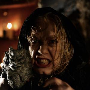Jamie Newell poses as the evil Devilla in the film Teller Of TalesA Fib Fit For A King