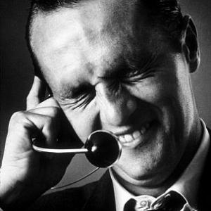 Bob Newhart enacting his telephone operator routine 1961