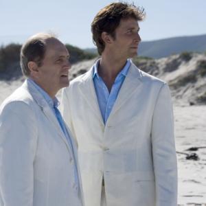 Still of Noah Wyle and Bob Newhart in The Librarian Return to King Solomons Mines 2006