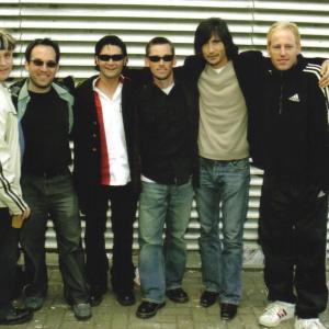 Cast of Lost Boys at London reunion 2006 left to right Corey Haim Jamison Newlander Corey Feldman Chance Michael Corbitt Billy Wirth Brooke McCarter