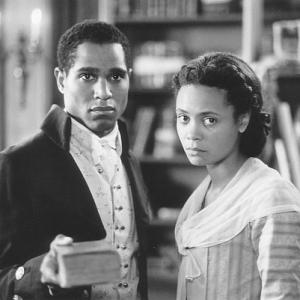 The freedom which James Hemings (Seth Gilliam, left) and his sister Sally (Thandie Newton, right) learn to cherish as members of Jefferson's entourage in Paris, is a sacred right they are reluctant to give up when their master decides to return to Monticello.