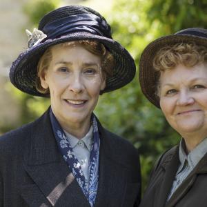 Still of Phyllis Logan and Lesley Nicol in Downton Abbey 2010