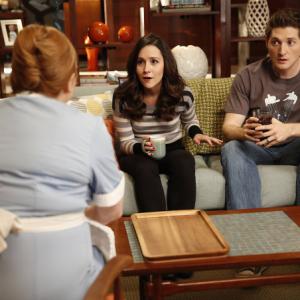 Still of Lesley Nicol, Shannon Woodward and Lucas Neff in Mazyle Houp (2010)