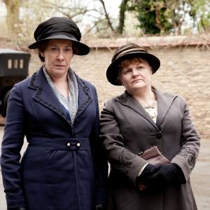 Still of Phyllis Logan and Lesley Nicol in Downton Abbey 2010